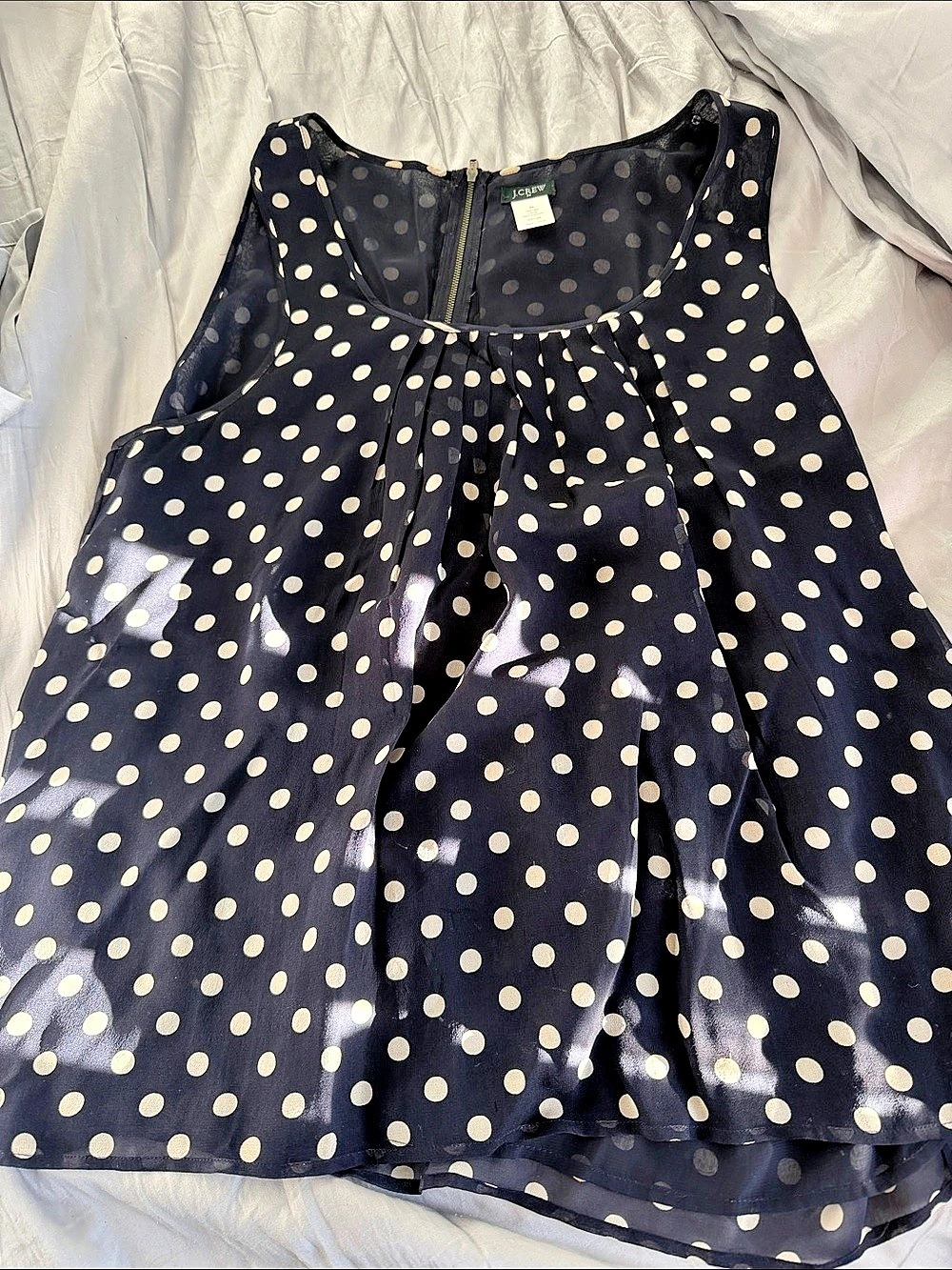 J.CREW Polka Dot Blouse in Black & White Size XL